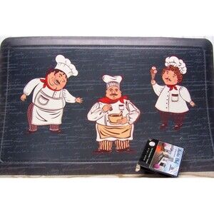 Printed Anti-fatigue Non Slip PVC Floor Mat (18"x30") 3 FAT CHEFS, Master Chef